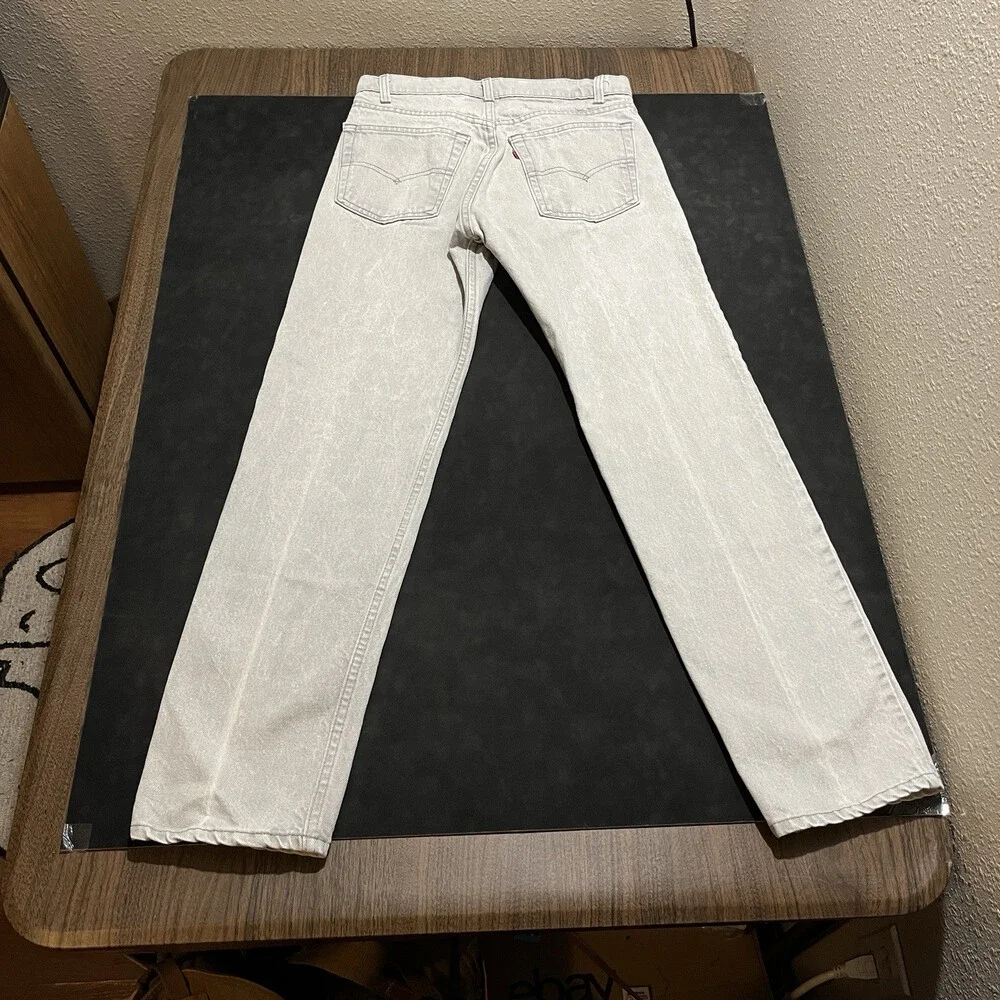Vintage Levi Gray Jeans Denim USA 30x30 1980s 505 Silver Tab Levis Colors 550